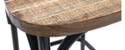 Barhocker Industrie-Look aus Holz und Metall gealtert Schwarz 65 cm JAKE