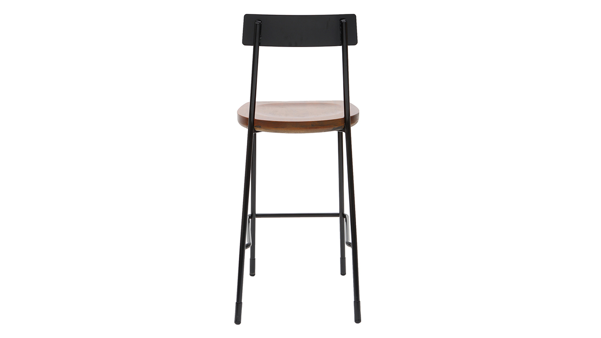 Barhocker Industrie-Look Metall und schwarzes Holz 65 cm (2er-Set) OUDIN