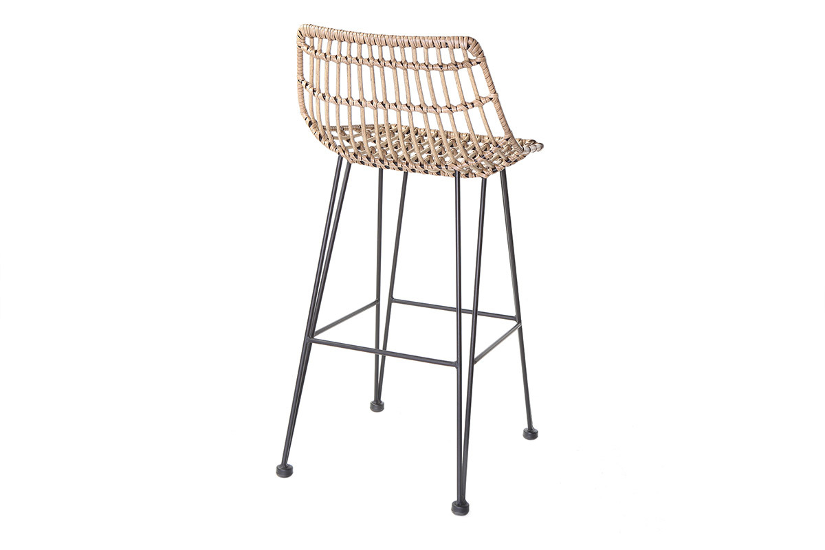 Barhocker MAJA aus Kunststoffgeflecht im Rattanstil