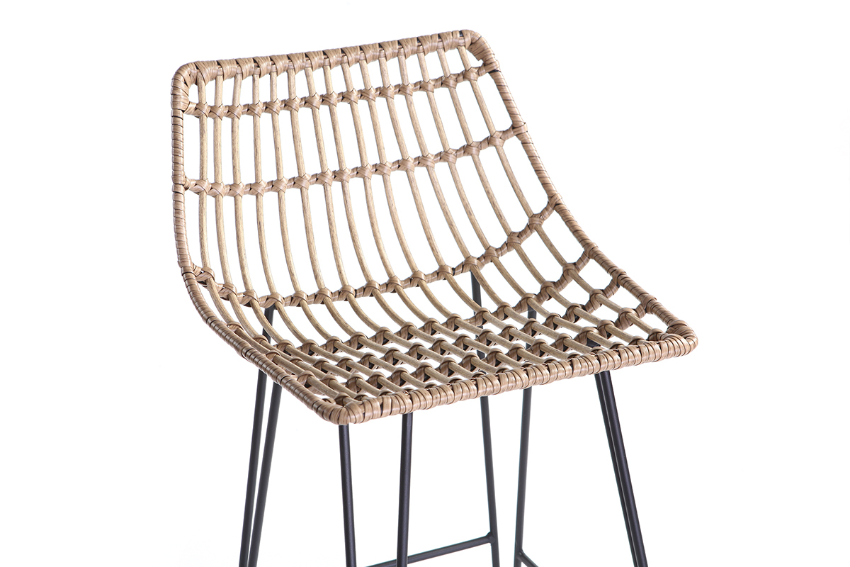 Barhocker MAJA aus Kunststoffgeflecht im Rattanstil