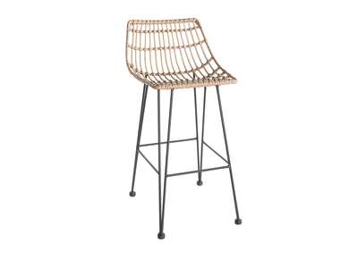 Barhocker MAJA aus Kunststoffgeflecht im Rattanstil - Barhocker MAJA aus Kunststoffgeflecht im Rattanstil