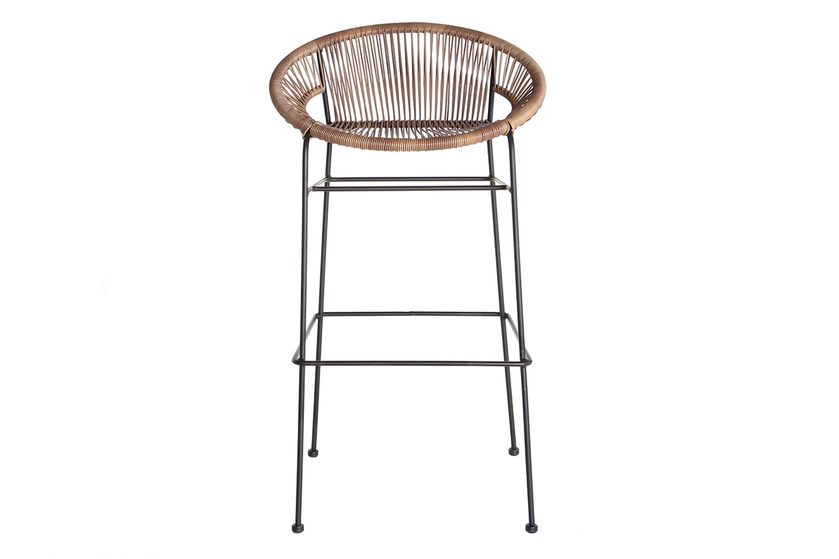 Barhocker MIA aus Kunststoffgeflecht im Rattanstil