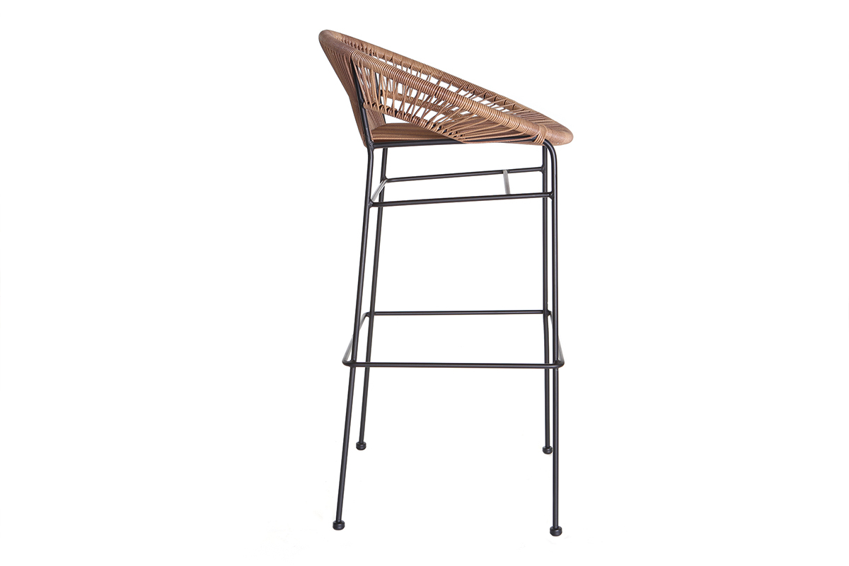Barhocker MIA aus Kunststoffgeflecht im Rattanstil