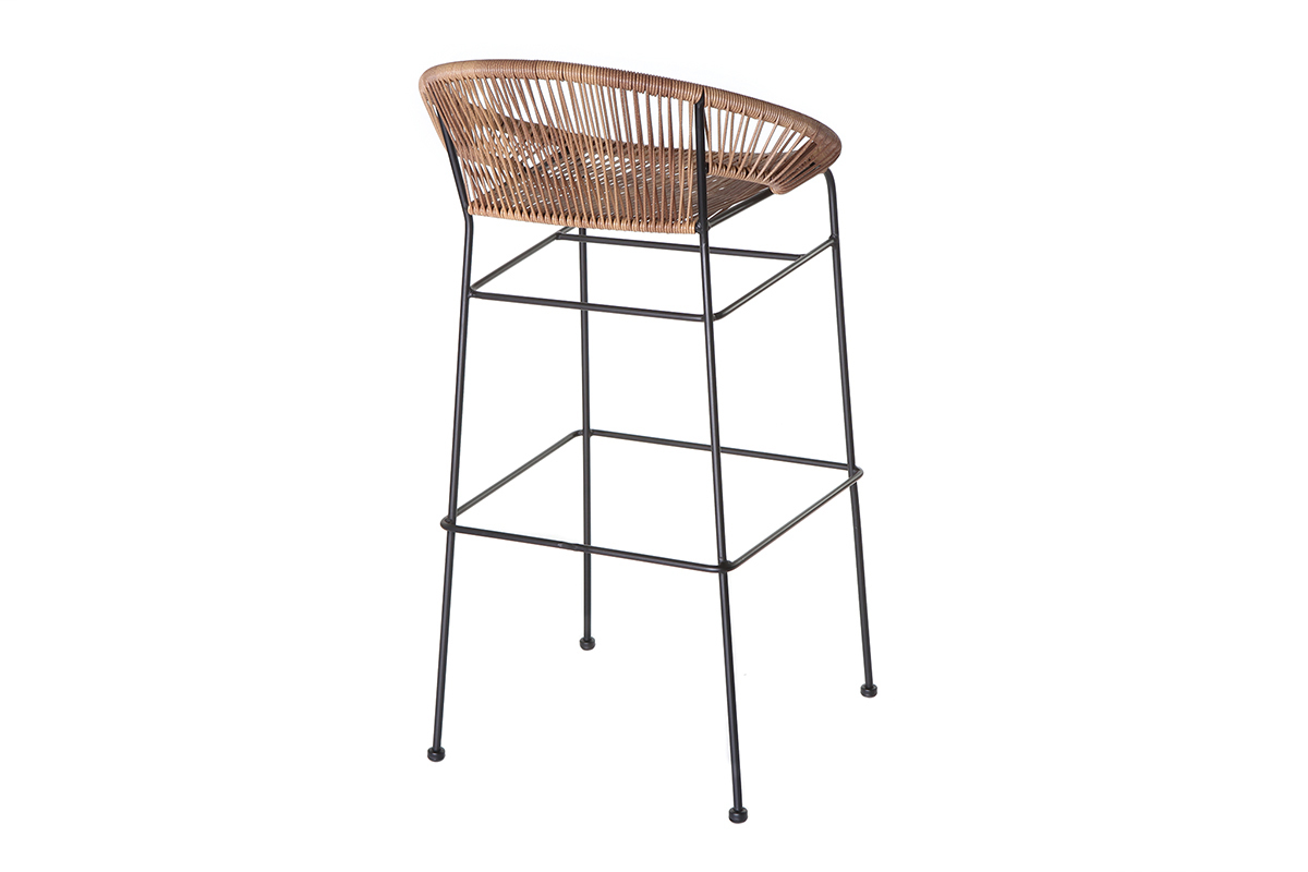 Barhocker MIA aus Kunststoffgeflecht im Rattanstil
