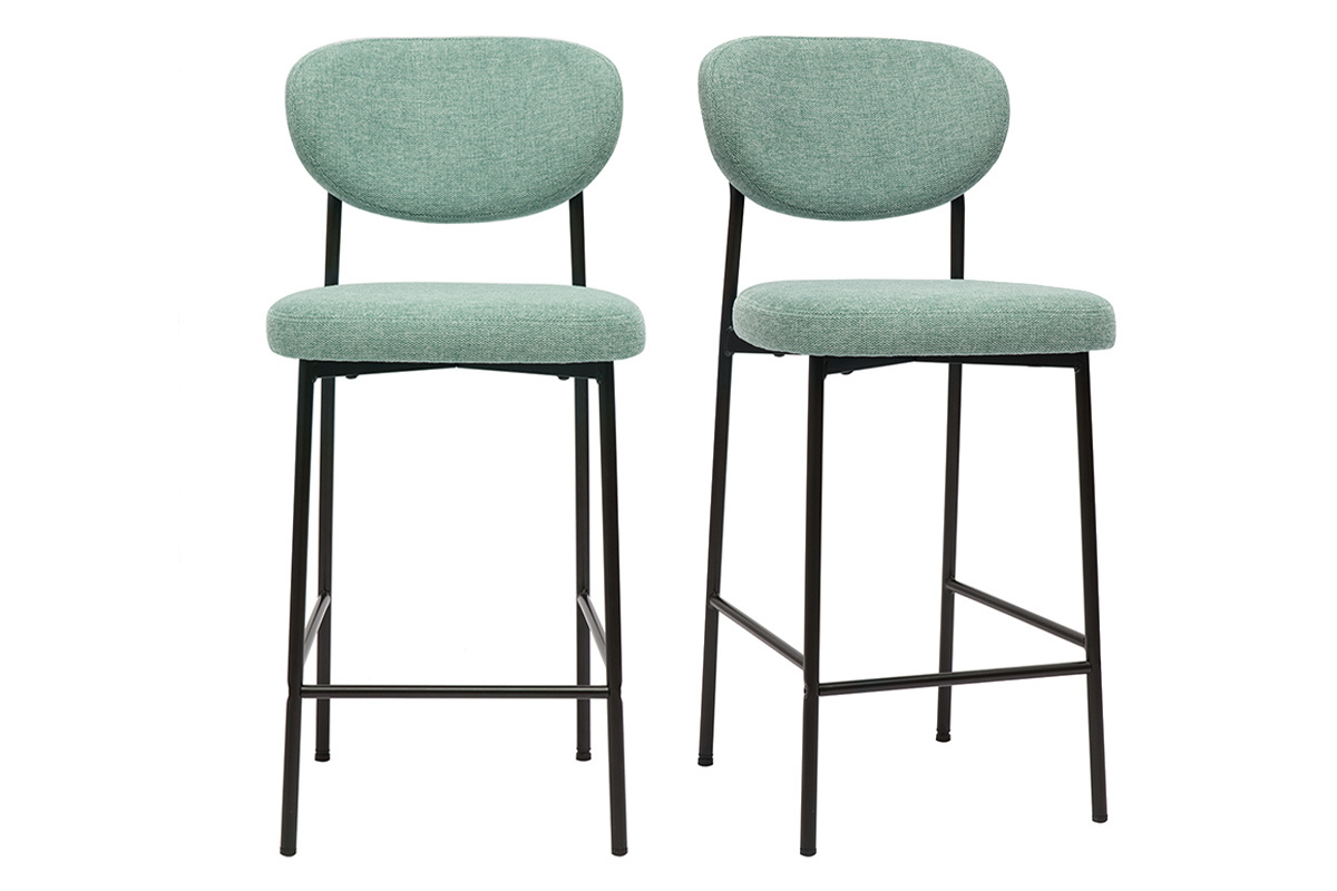 Barhocker mit fester Sitzflche aus strukturiertem Samtgewebe in Cladon H65 cm (2er-Set) BREKA