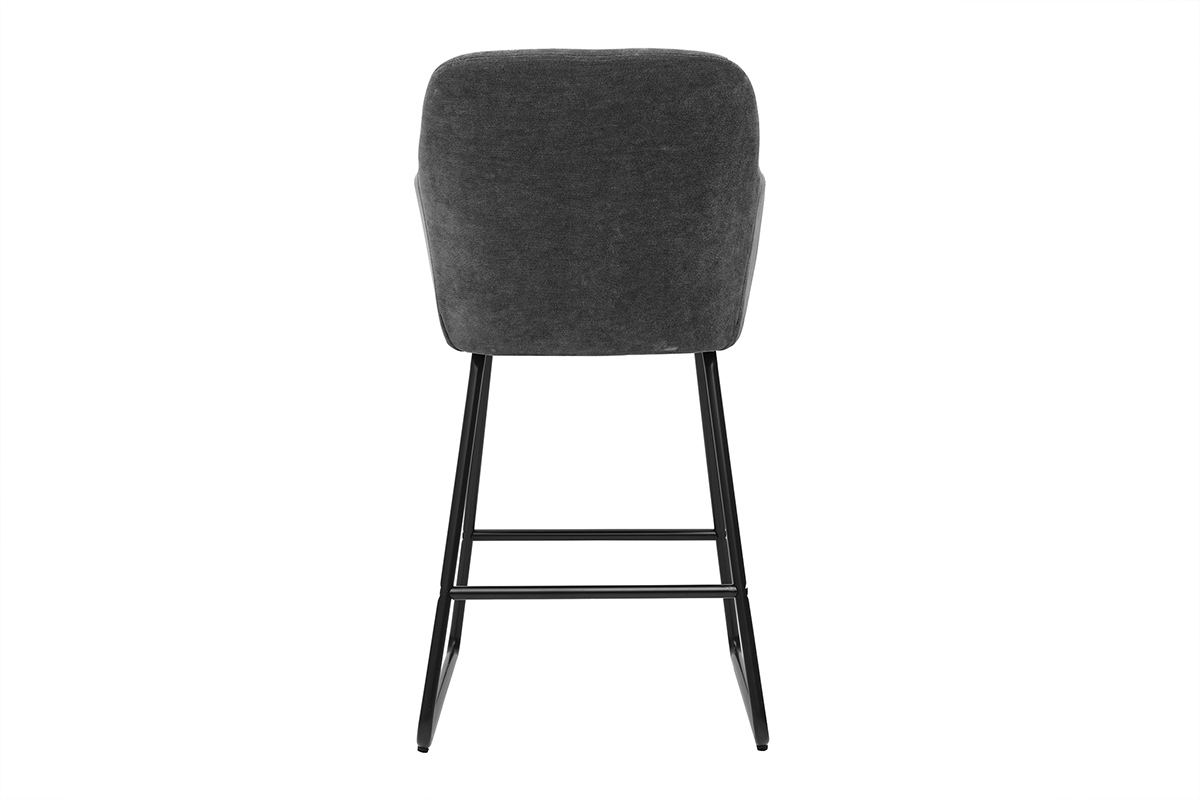 Barhocker mit Samteffekt dunkelgrau H65 cm (2er-Set) AMIKA