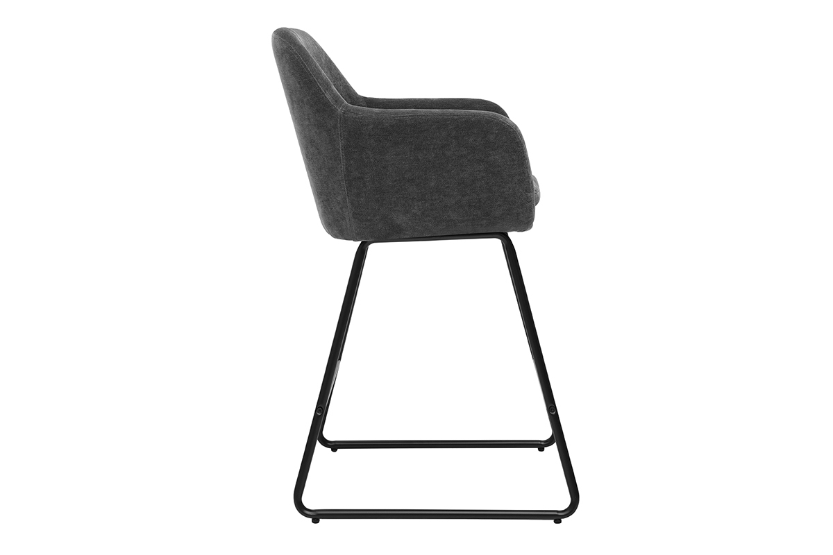 Barhocker mit Samteffekt dunkelgrau H65 cm (2er-Set) AMIKA