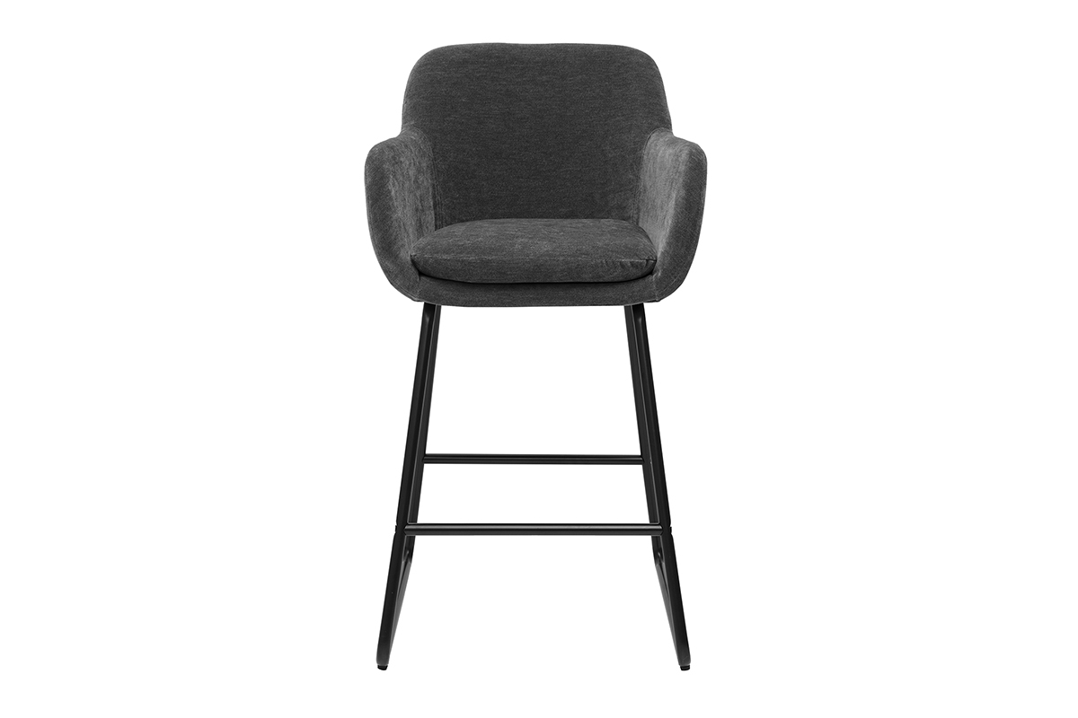 Barhocker mit Samteffekt dunkelgrau H65 cm (2er-Set) AMIKA