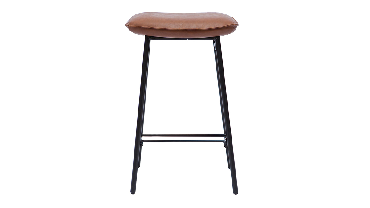 Barhocker PU hellbraun Industrie-Look 2er-Set DORY