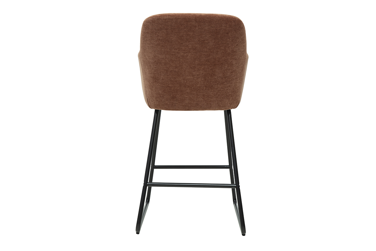 Barhocker rostbrauner Stoff mit Samteffekt H65cm (2er-Set) AMIKA