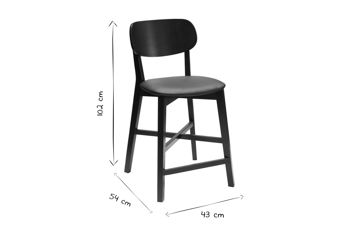 Barhocker schwarz H65 cm LUCIA