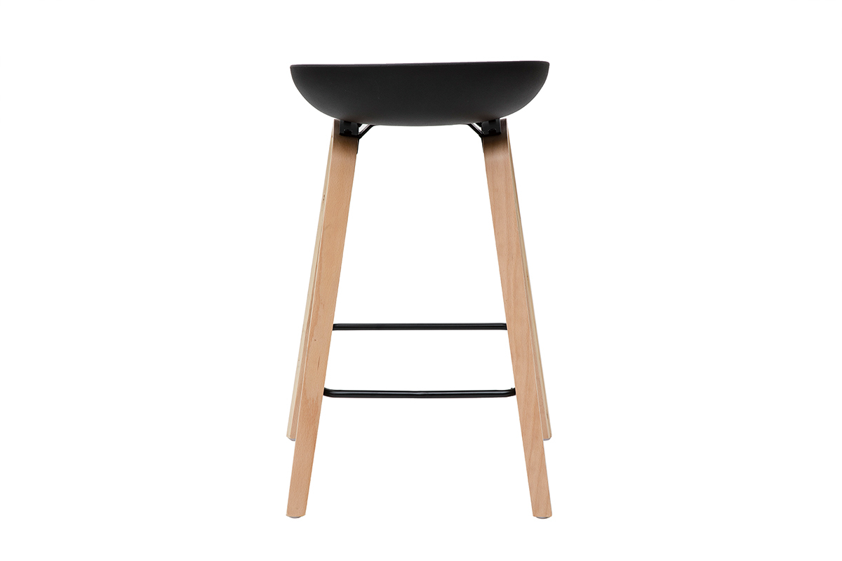 Barhocker schwarz Holzbeine 65 cm (2er-Set) LINO
