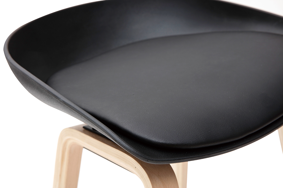 Barhocker schwarz Holzbeine 65 cm (2er-Set) LINO