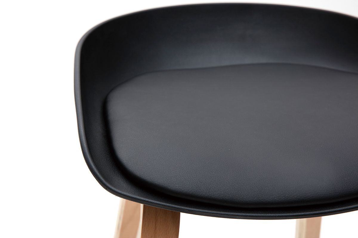 Barhocker schwarz Holzbeine 75 cm (2er-Set) LINO