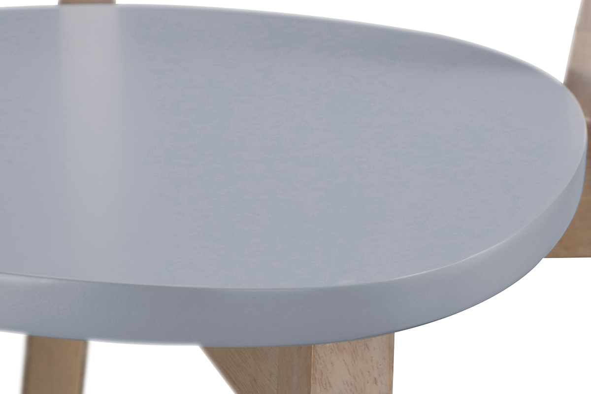 Barhocker skandinavisch Grau und Holz 65cm 2er-Set LEENA