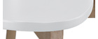 Barhocker skandinavisch Weiß und Holz 65cm 2er-Set LEENA