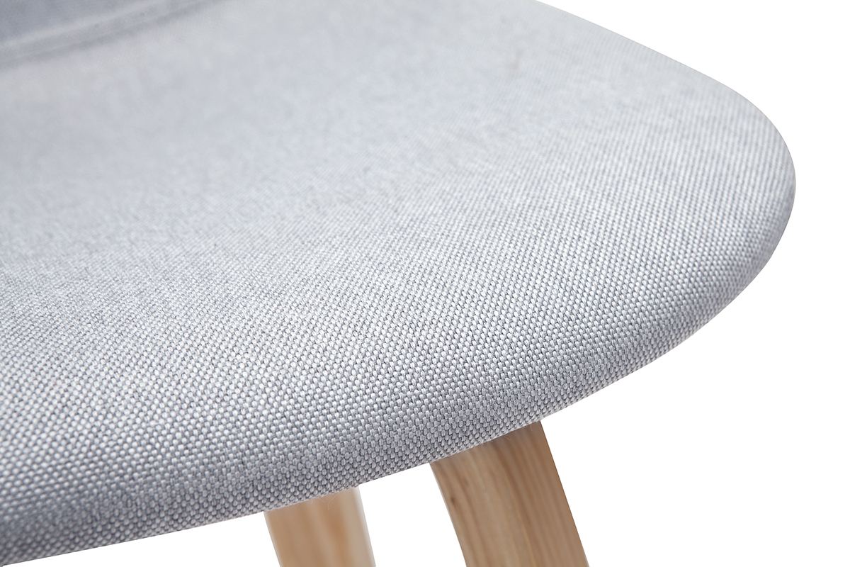 Barhocker skandinavisches Design hellgrau und Holz H65 cm (2er-Set) NONIE