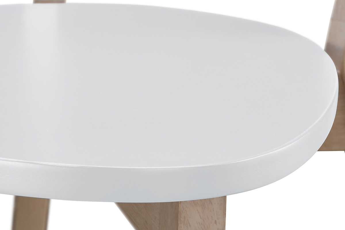 Barhocker skandinaviscWei und Holz 2er-Set LEENA