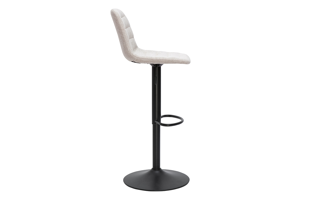 Barhocker verstellbar in beige Samtoptik Stoff und Metall (2er Set) SAURY