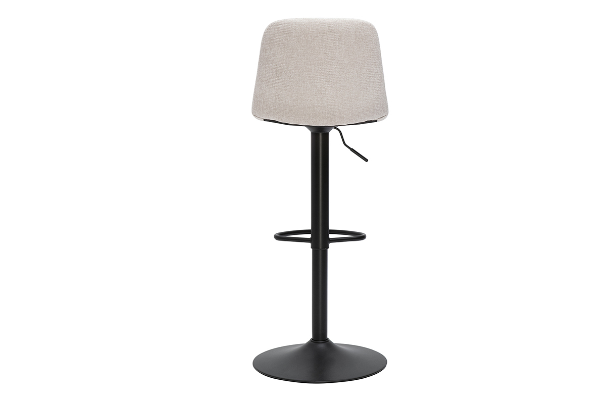 Barhocker verstellbar in beige Samtoptik Stoff und Metall (2er Set) SAURY