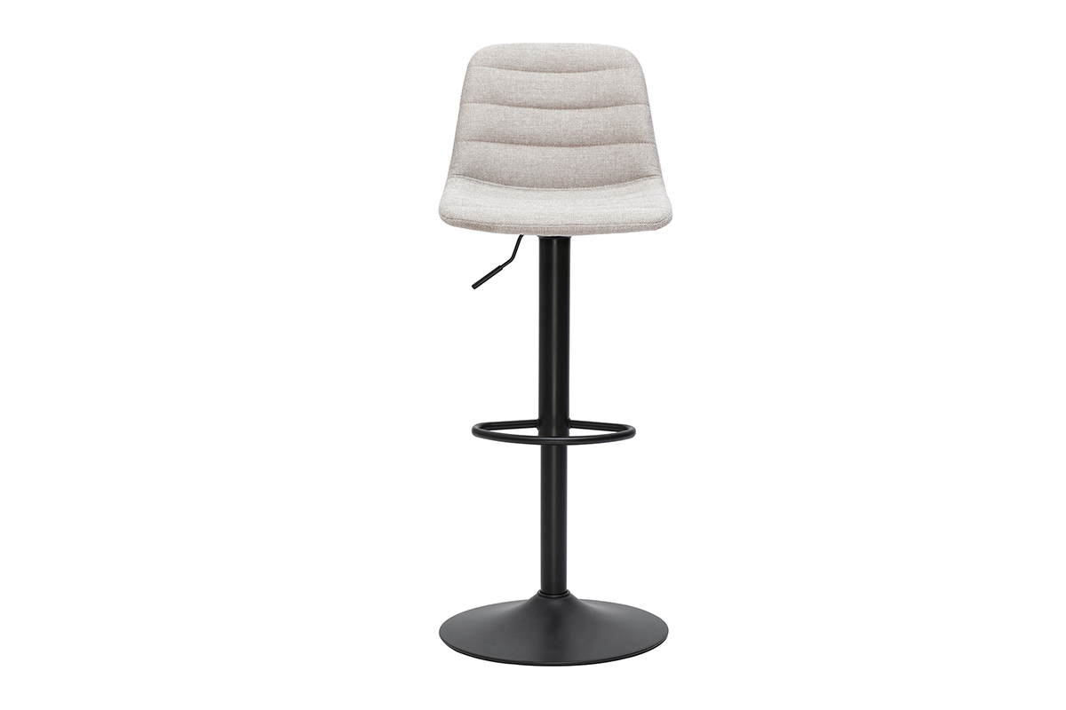 Barhocker verstellbar in beige Samtoptik Stoff und Metall (2er Set) SAURY
