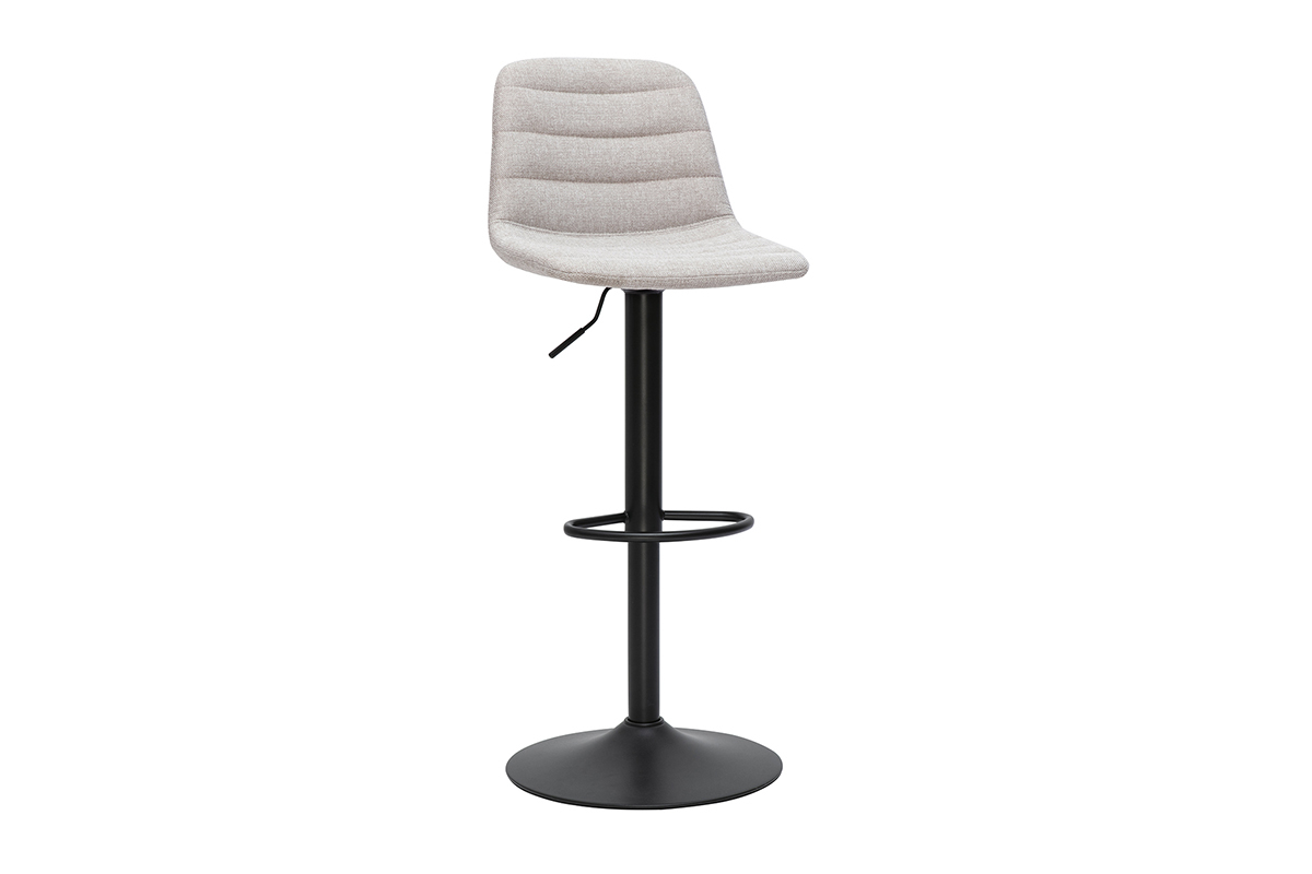 Barhocker verstellbar in beige Samtoptik Stoff und Metall (2er Set) SAURY