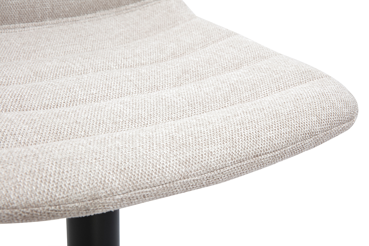 Barhocker verstellbar in beige Samtoptik Stoff und Metall (2er Set) SAURY