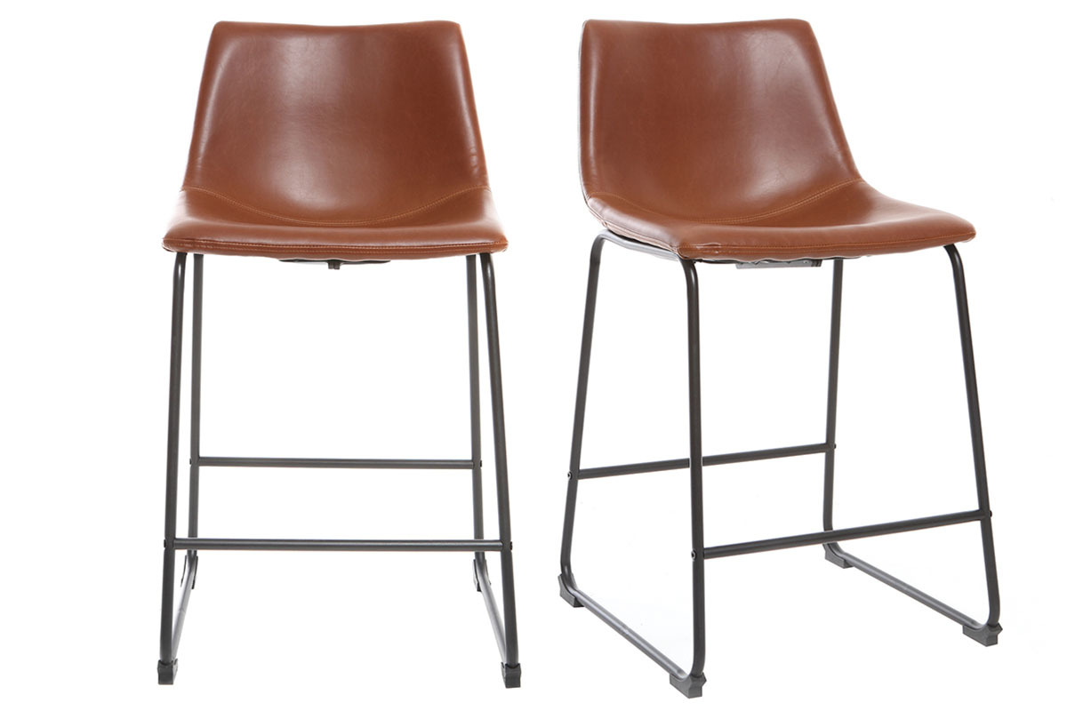 Barhocker Vintage Hellbraun 61cm 2er Set NEW ROCK