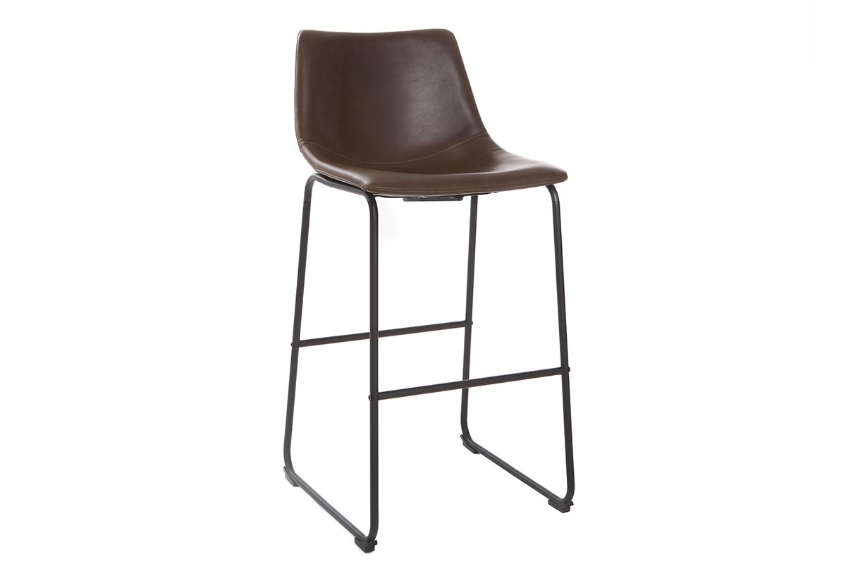 Barhocker Vintage PU Braun 73 cm 2er Set NEW ROCK