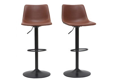 Barhocker Vintage PU Hellbraun 2er Set NEW ROCK