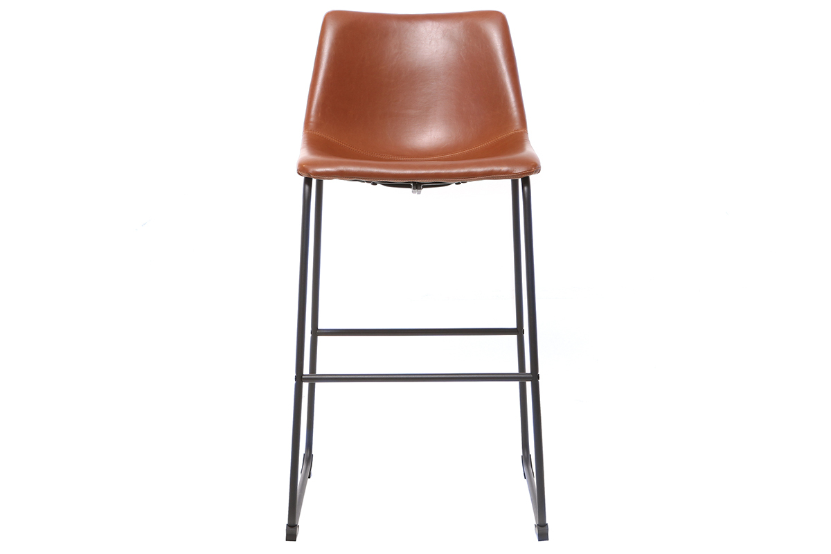 Barhocker Vintage PU Hellbraun 73 cm 2er Set NEW ROCK