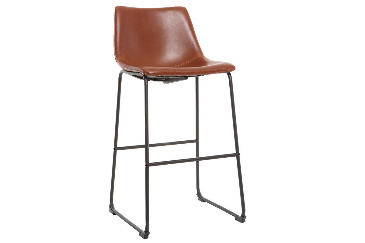 Barhocker Vintage PU Hellbraun 73 cm 2er Set NEW ROCK
