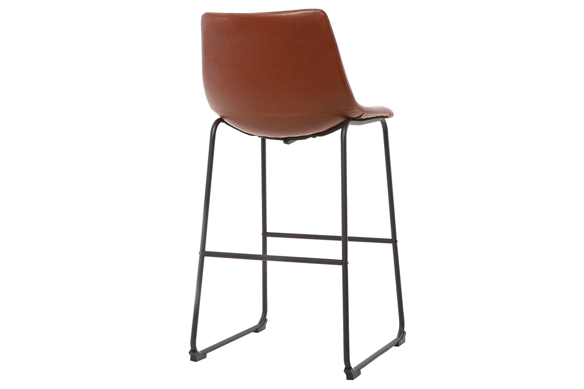 Barhocker Vintage PU Hellbraun 73 cm 2er Set NEW ROCK