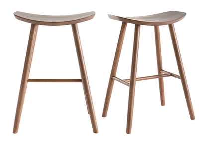 Barhocker walnussfarben H65 cm (2er-Set) DEMORY