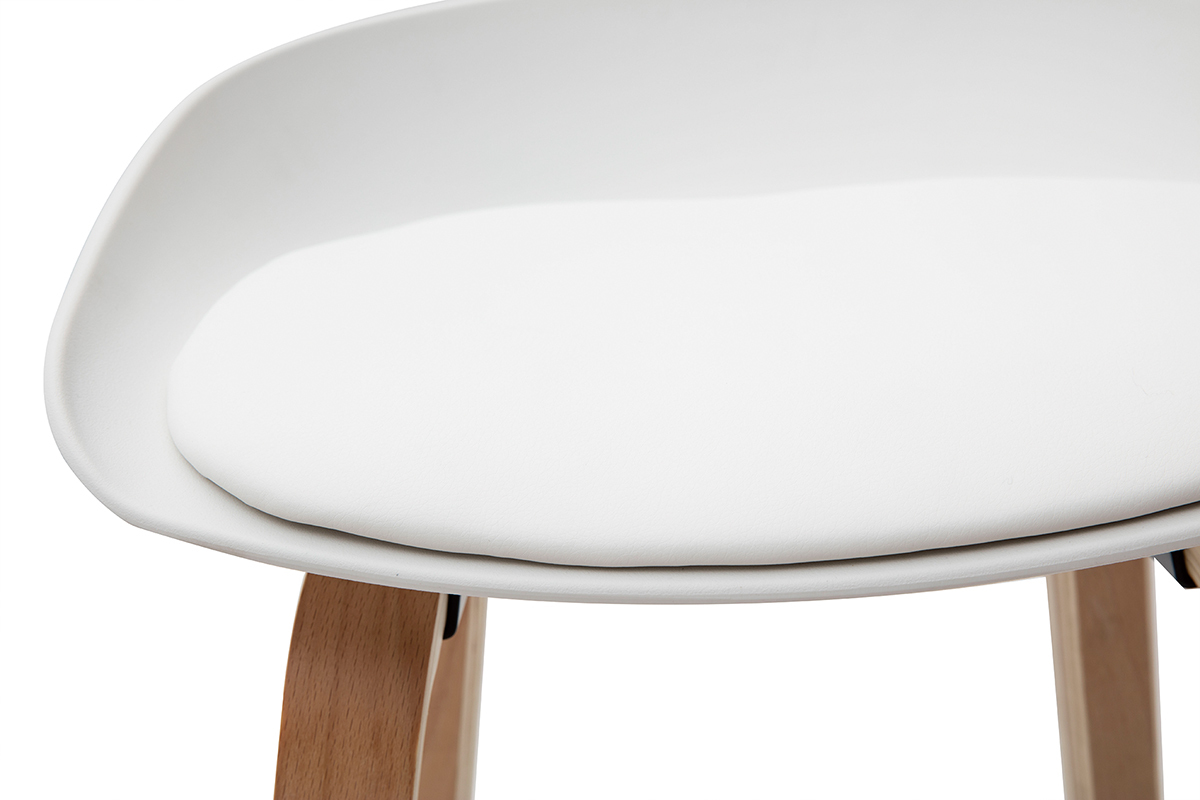 Barhocker wei Holzbeine 75 cm (2er-Set) LINO