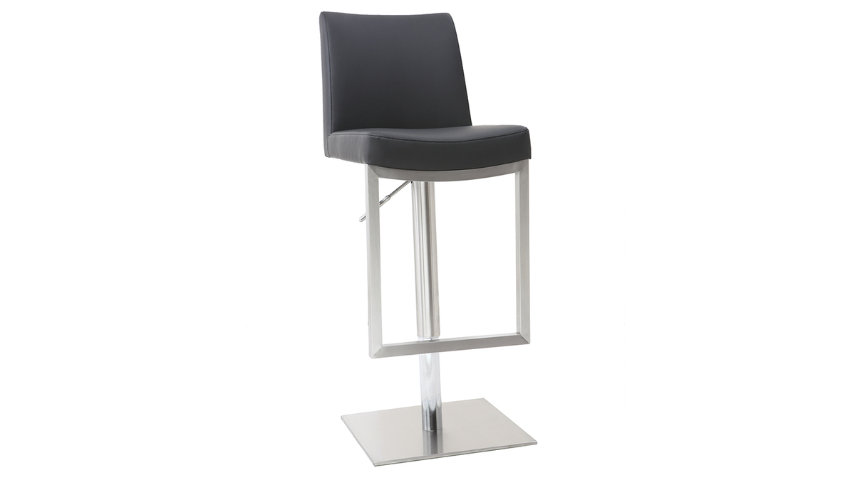 Barhocker zeitgenssisches Design - Metall und PU Schwarz - KYLE