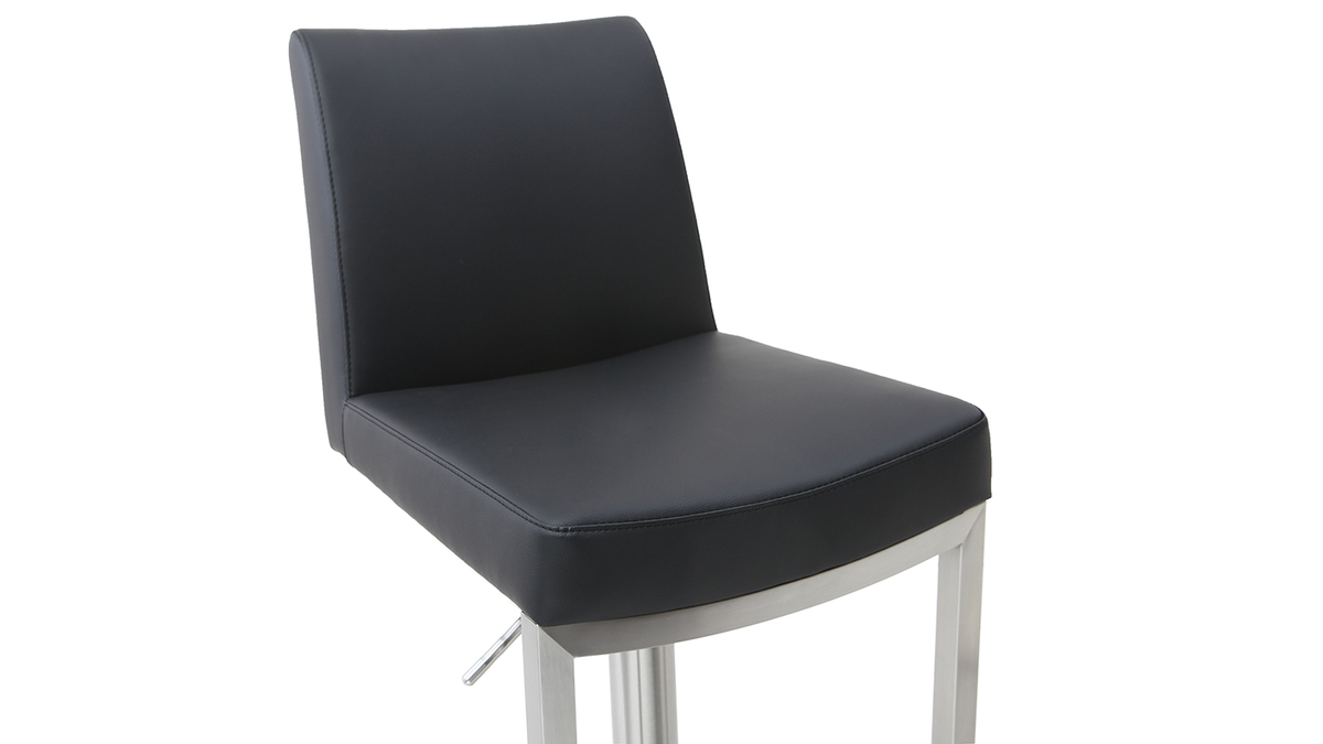 Barhocker zeitgenssisches Design - Metall und PU Schwarz - KYLE