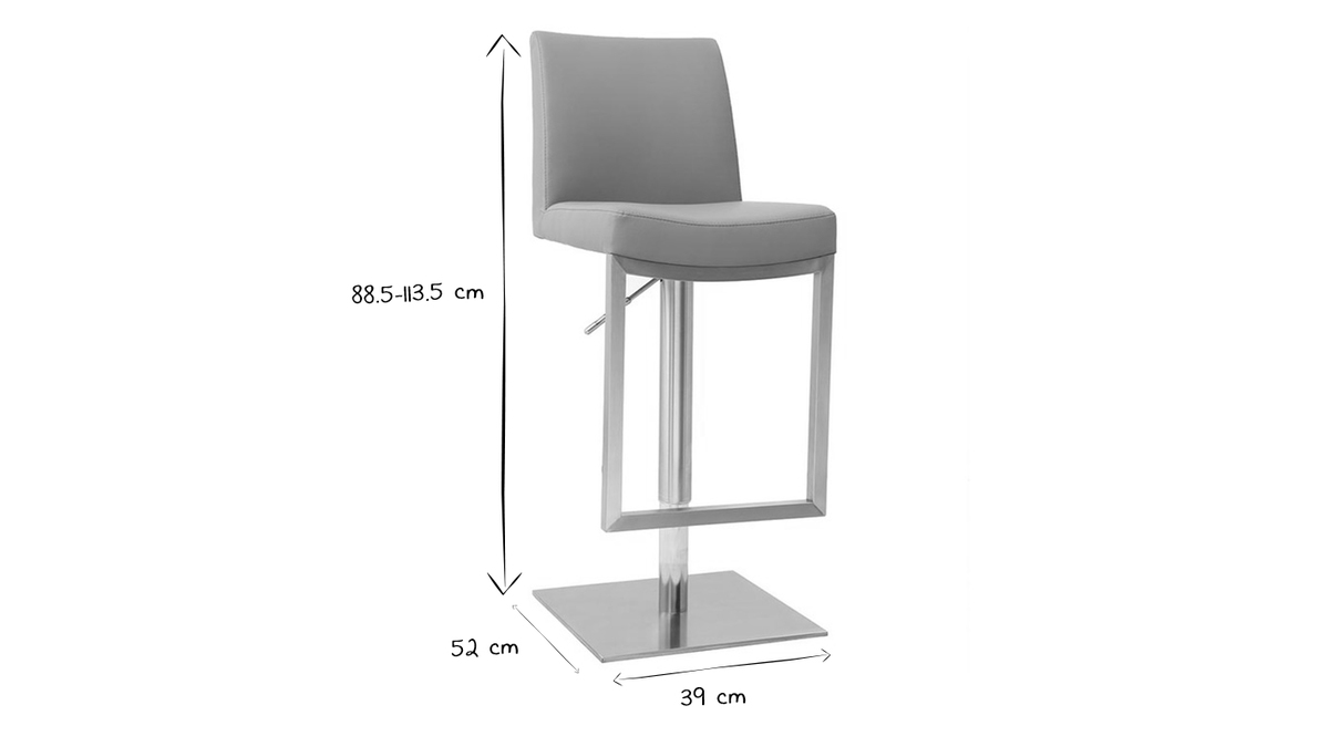 Barhocker zeitgenssisches Design Metall und PU Wei - KYLE