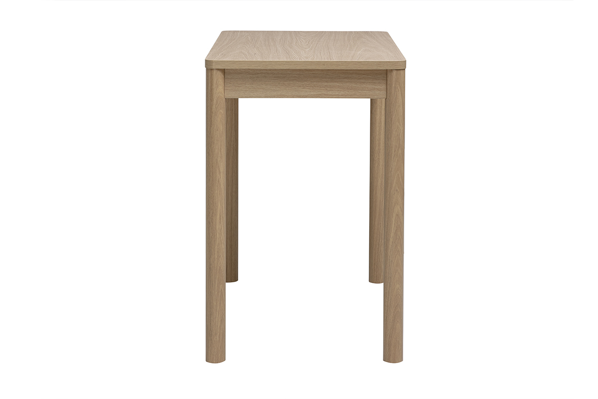 Bartisch IZZIE aus hellem Holz mit Schublade, Seitenansicht, Ma�e L110 cm x H90,5 cm