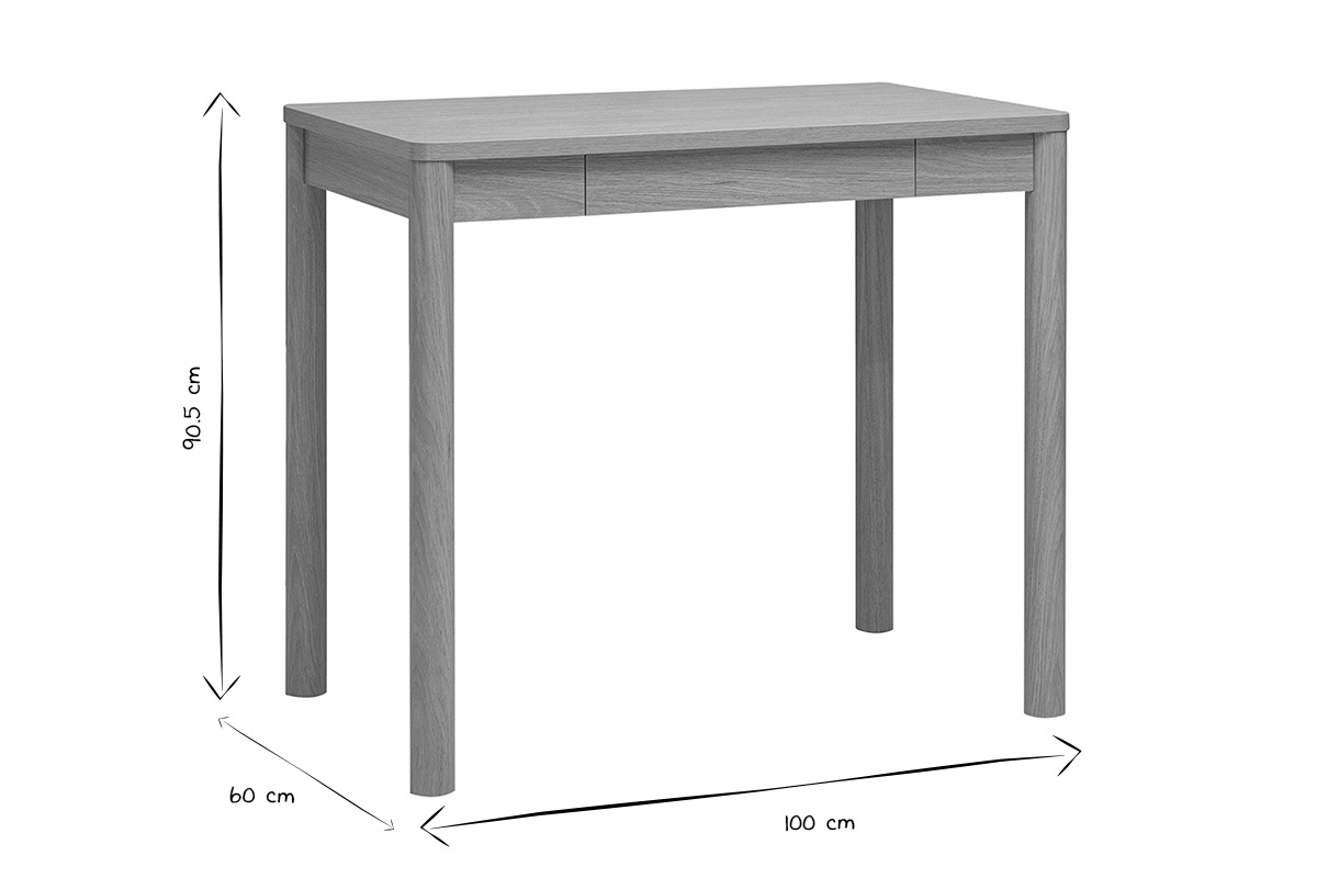 Abmessungen des Bartischs IZZIE in Schwarz und Wei�: 90,5 cm hoch, 100 cm lang, 60 cm breit.