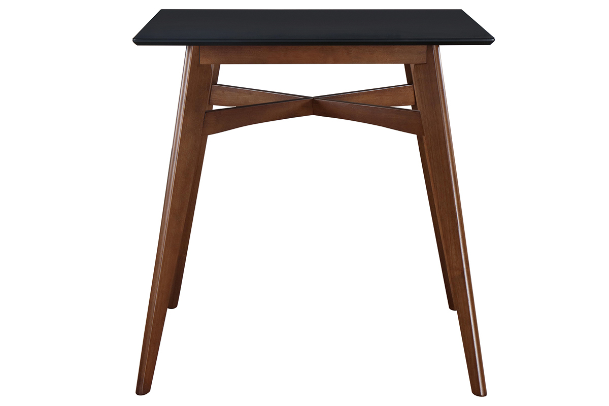 Bartisch quadratisch Holz und Schwarz LEENA