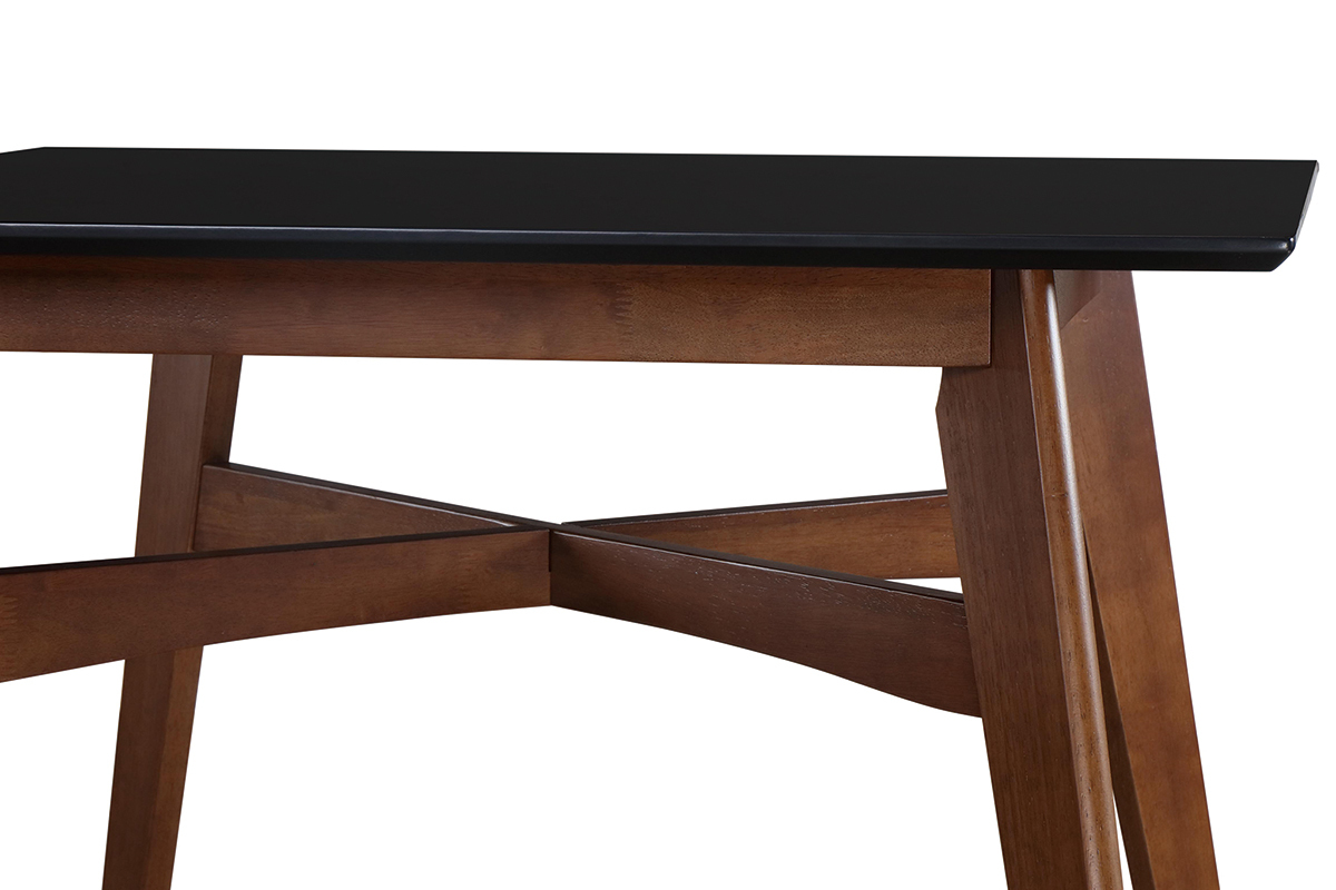 Bartisch quadratisch Holz und Schwarz LEENA
