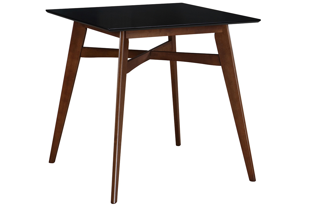 Bartisch quadratisch Holz und Schwarz LEENA