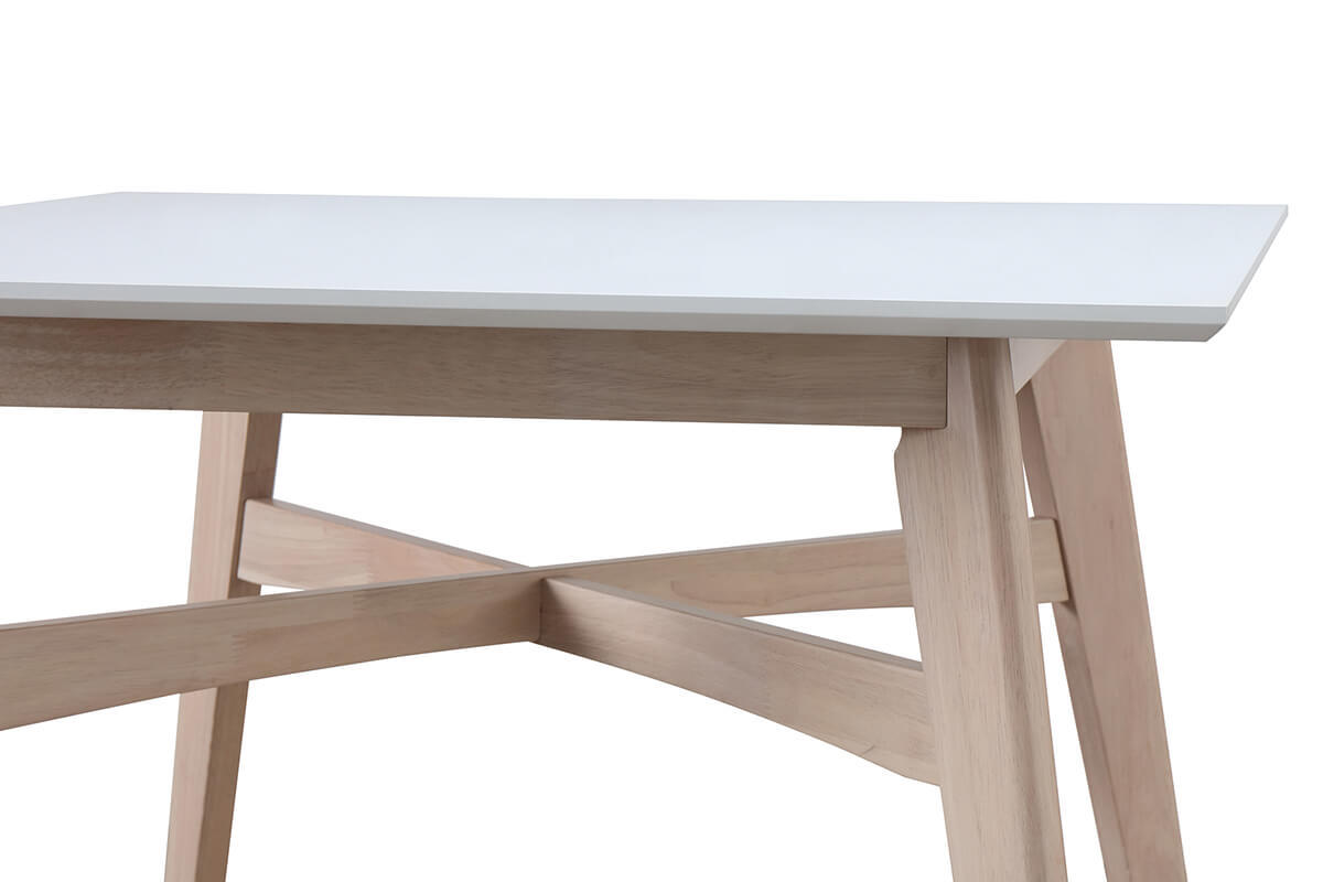Bartisch quadratisch Holz und Wei LEENA