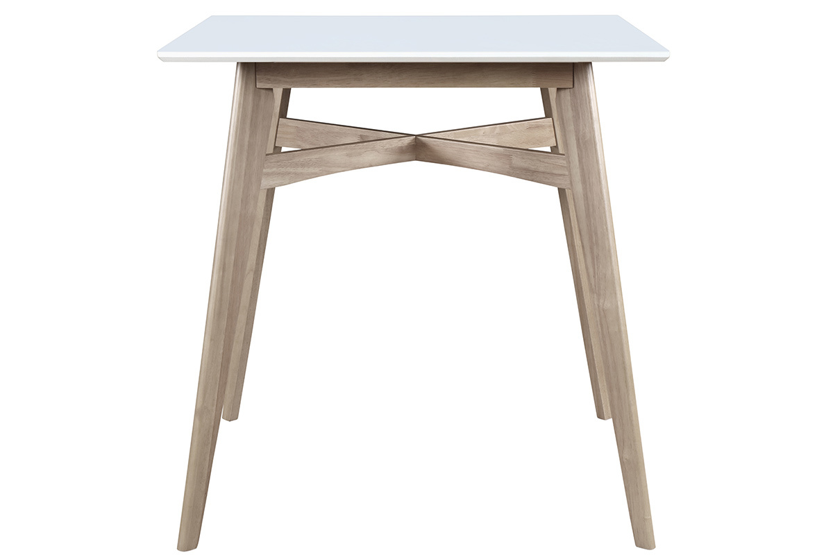 Bartisch quadratisch Holz und Wei LEENA