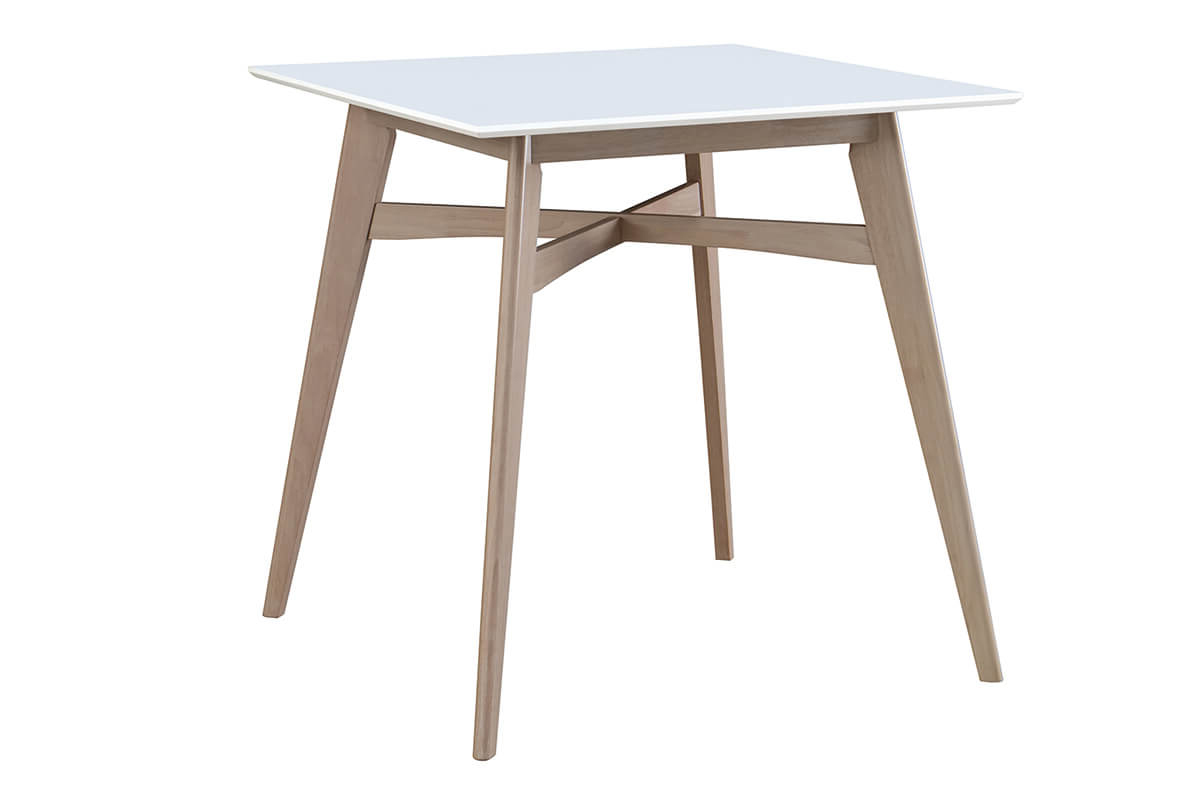 Bartisch quadratisch Holz und Wei LEENA