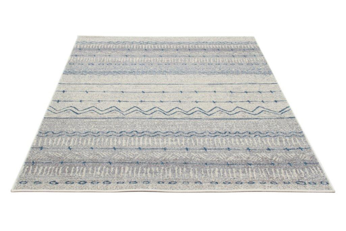 Beige und blau gemusterter Teppich 150 x 220 cm TRIBAL