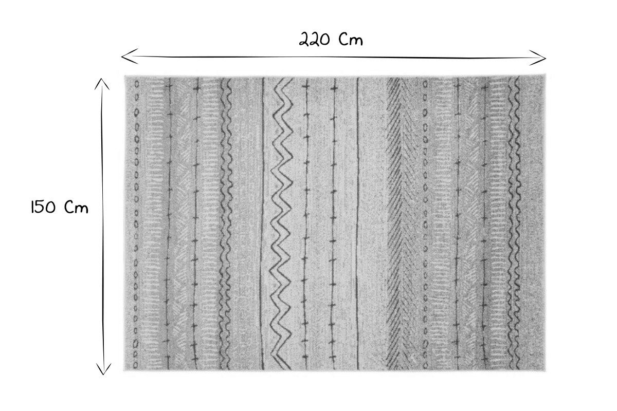 Beige und blau gemusterter Teppich 150 x 220 cm TRIBAL