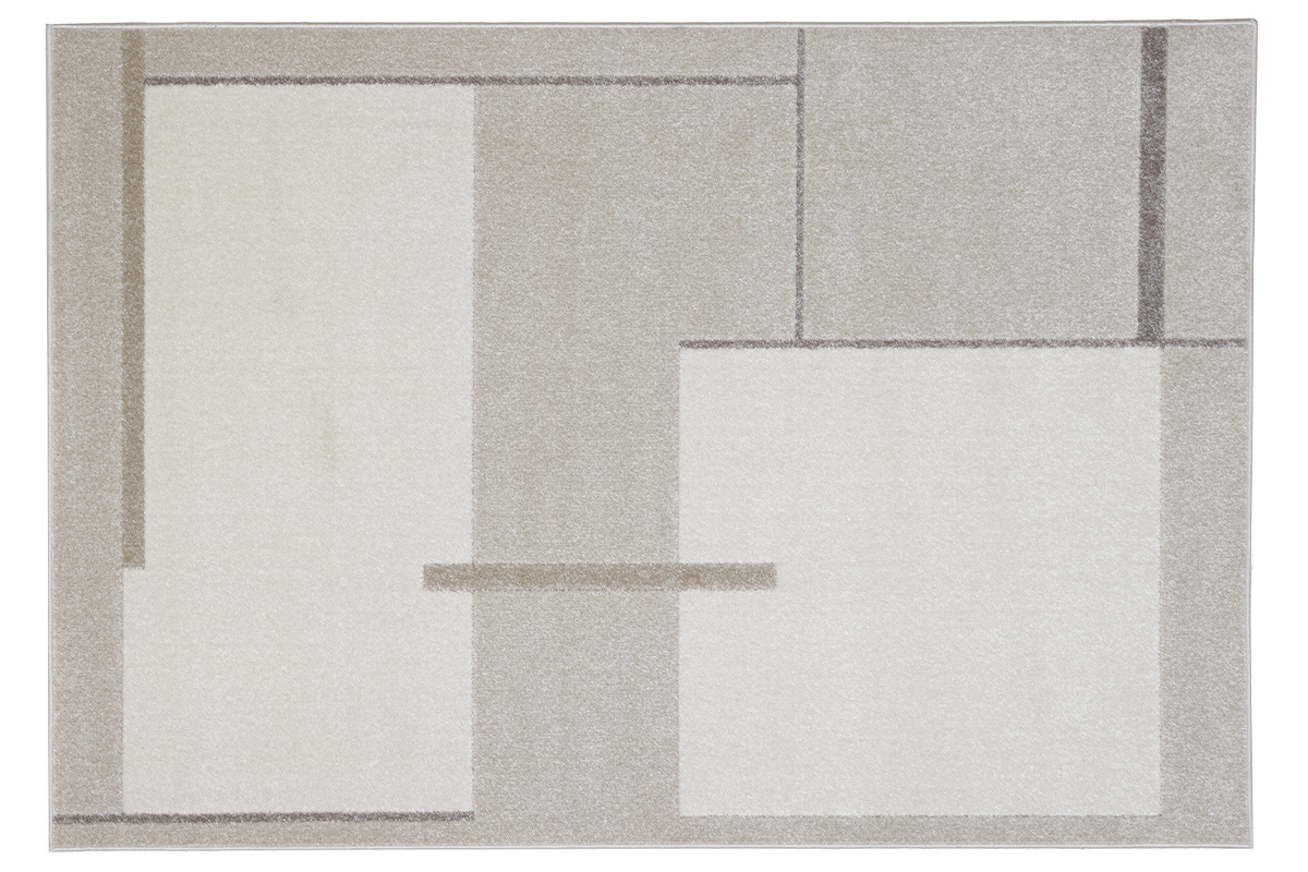 Beigefarbener rechteckiger Teppich mit Mustern 150 x 220 cm IRENE