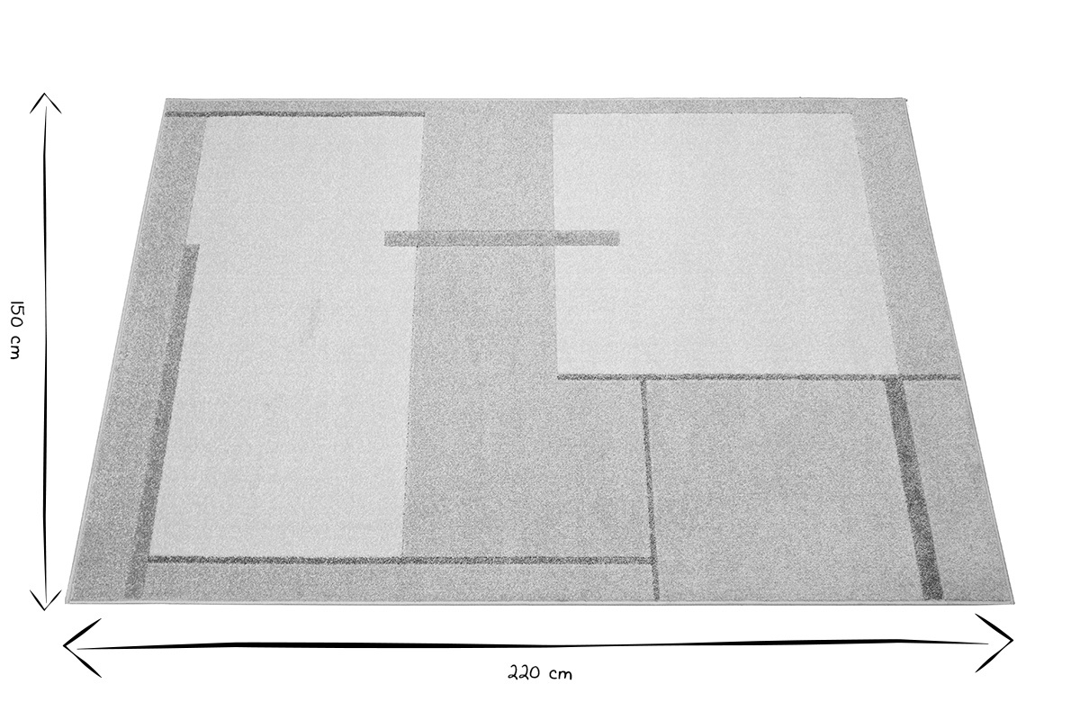 Beigefarbener rechteckiger Teppich mit Mustern 150 x 220 cm IRENE